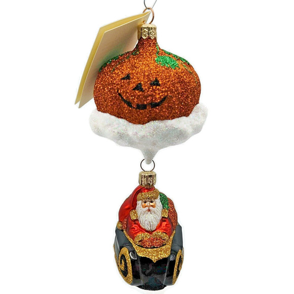 Patricia Breen Night Fright Santa Orange Pumpkin Halloween Christmas Ornament - Picture 1 of 13